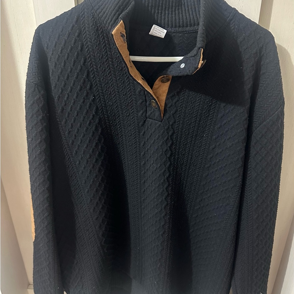 Women’s  Black Sweater with Button Detail